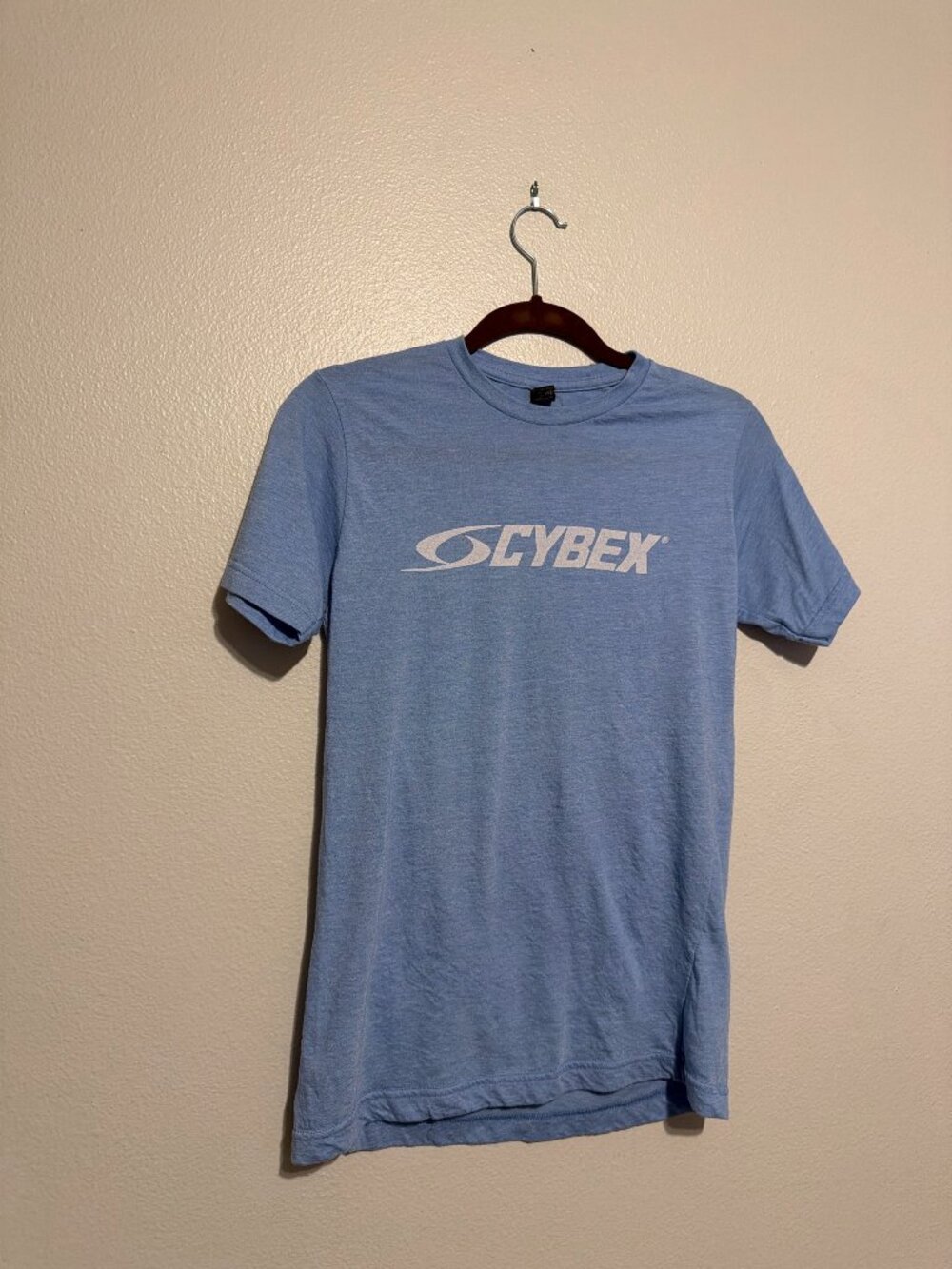 Cybex Fitness Logo Heather Blue Graphic Tee